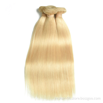 Wholesale Raw Virgin Indian Temple Hair Remy Silk Straight Hair 613# Blonde Bundles